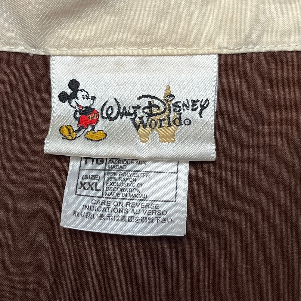 Disney Button‎ Down Mens XXL Brown Grumpys Tavern Bowling Shirt Short Sleeve - Picture 11 of 15
